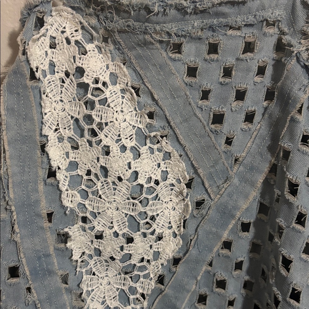 POL Light Blue Crochet Mini Dress - Picture 6 of 8